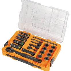Klein Tools KNECT Impact Pass Through and Deep-Well Flip Socket Set, 20-Piece 65240