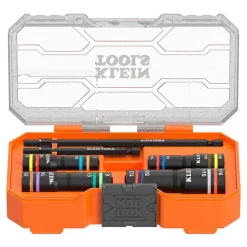 Klein Tools KNECTâ„¢ Quad-16 Heavy-Duty Impact Flip Sockets, SAE and Metric, 4-Piece 654QS
