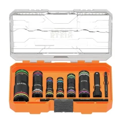 Klein Tools KNECTâ„¢ Quad-24 Heavy-Duty Impact Flip Sockets, SAE and Metric, 6-Piece 656QS