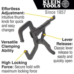 Klein Tools Locking Pliers Set, C-Clamp, Long Nose, Curved Jaw, 3-Piece 38664