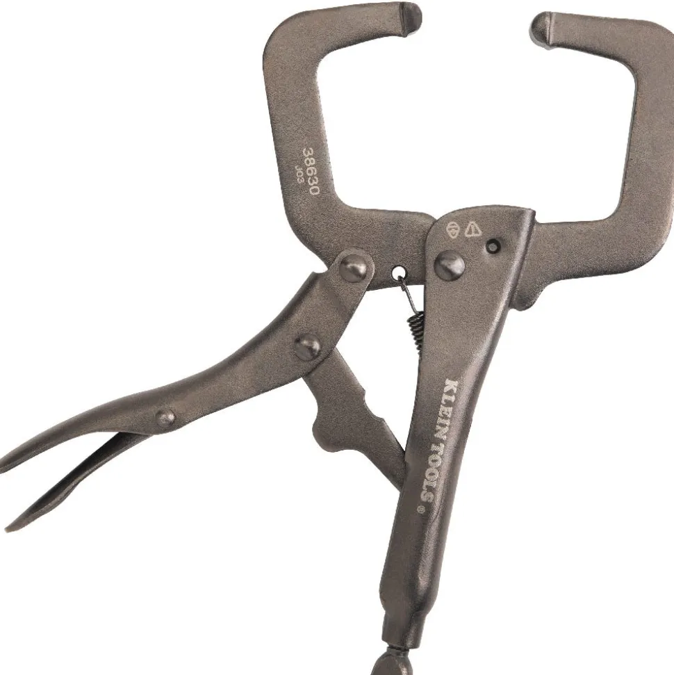 Klein Tools Locking Pliers Set, C-Clamp, Long Nose, Curved Jaw, 3-Piece 38664