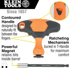 Klein Tools ProFlex Impact-Rated Interchangeable Ratcheting T-Handle Set, 23-Piece 33804