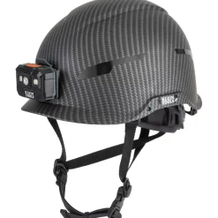 Klein Tools Safety Helmet, Premium KARBN Pattern, Non-Vented, Class E, Headlamp 60515