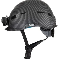 Klein Tools Safety Helmet, Premium KARBN Pattern, Non-Vented, Class E, Headlamp 60515