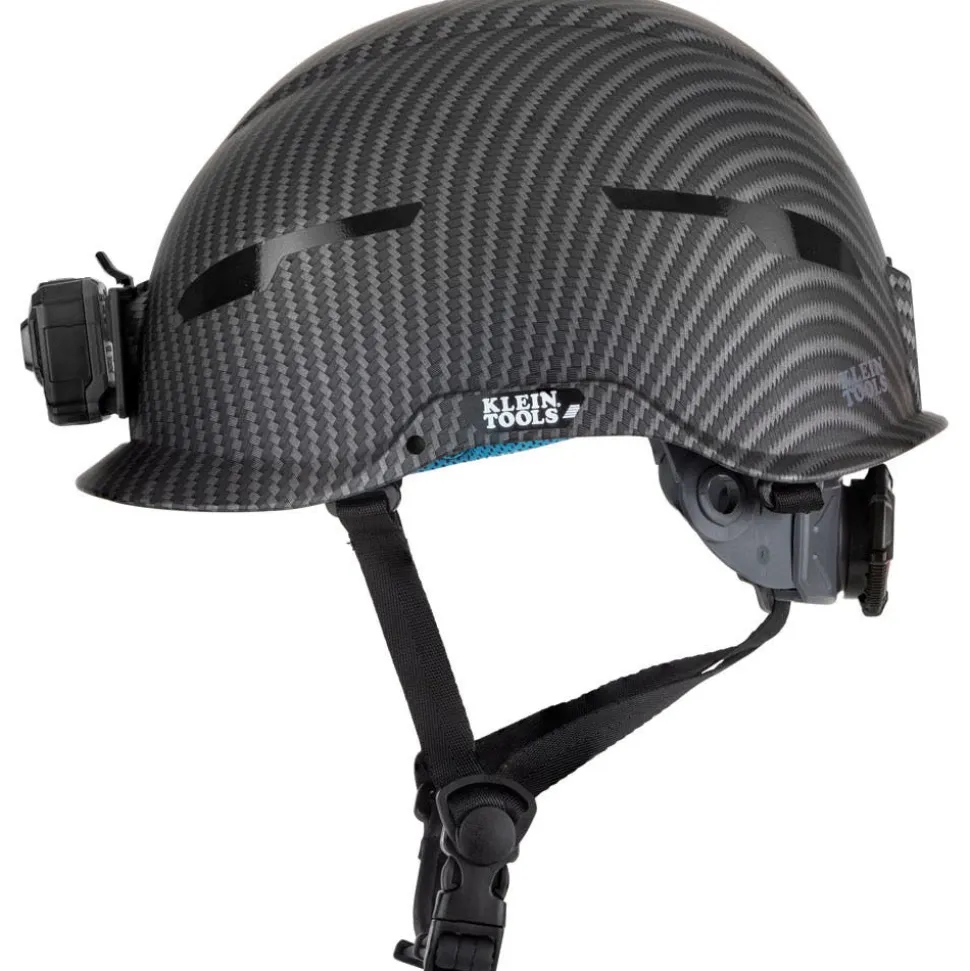 Klein Tools Safety Helmet, Premium KARBN Pattern, Non-Vented, Class E, Headlamp 60515