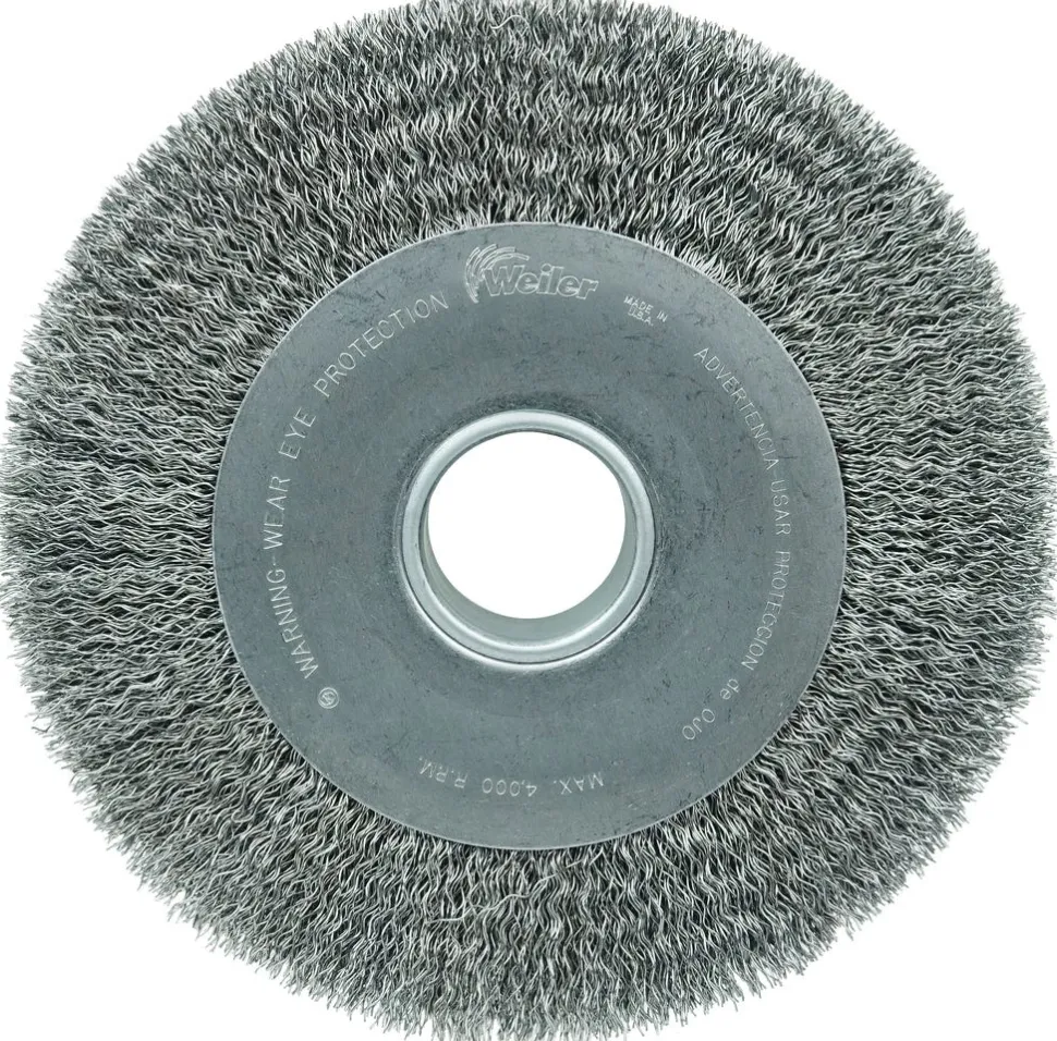 Klein Tools 10" Wide Face Crimped Wire Wheel, .020" Steel Fill, 2" Arbor Hole 3210