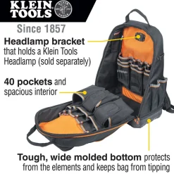 Klein Tradesman Pro XL Tool Bag Backpack, 40 Pockets 62800BP