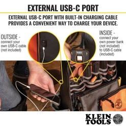 Klein Tradesman Pro XL Tool Bag Backpack, 40 Pockets 62800BP