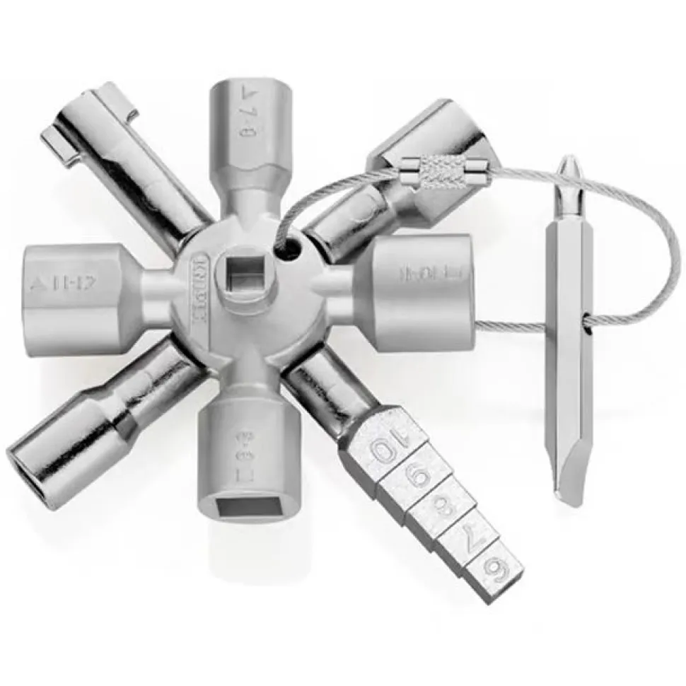 Knipex 3 1/2" TwinKey® Universal Control Cabinet Key 00 11 01