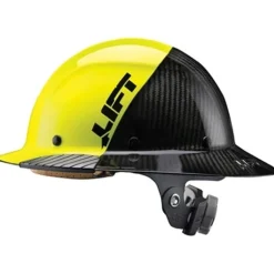 Lift DAX Fifty 50 Carbon Fiber Full Brim Hard Hat (Yellow/Black) HDF50C-19HC