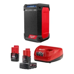 M12 Bluetooth Radio & Charger w/ M12 REDLITHIUM CP2.0/XC4.0 Starter Pack Bundle