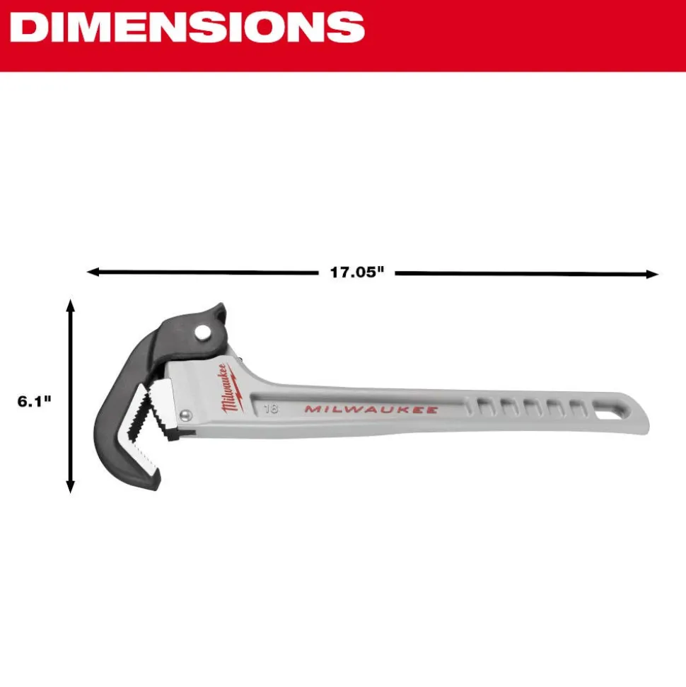 Milwaukee 18" Aluminum Self-Adjusting Pipe Wrench 48-22-7418