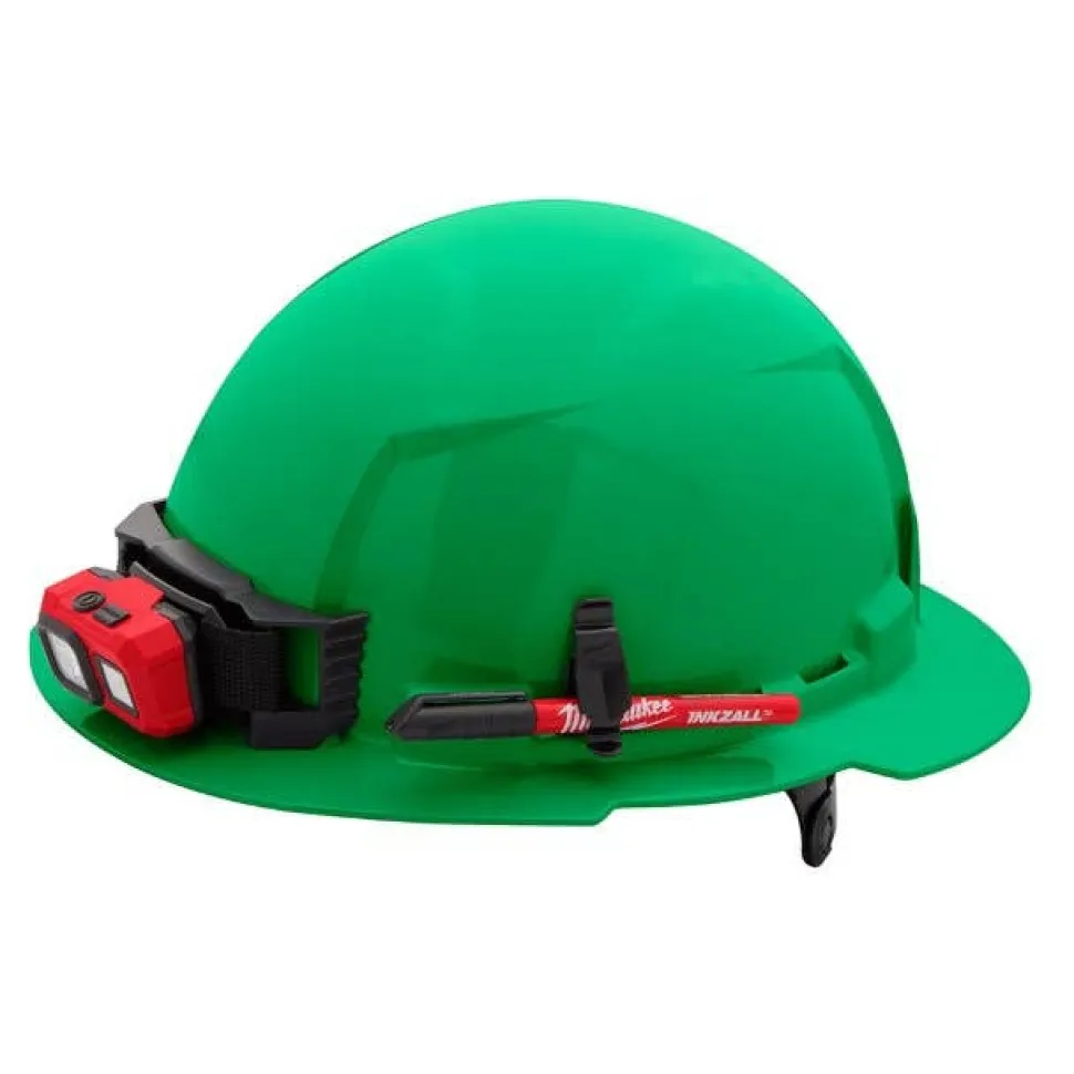 Milwaukee BOLT Hard Hat Unvented, Class E Full Brim 6pt Suspension - Green 48-73-1127