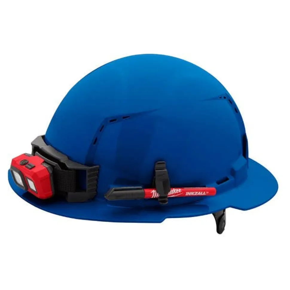 Milwaukee BOLT Hard Hat Vented, Class C Full Brim 6pt Suspension - Blue 48-73-1225