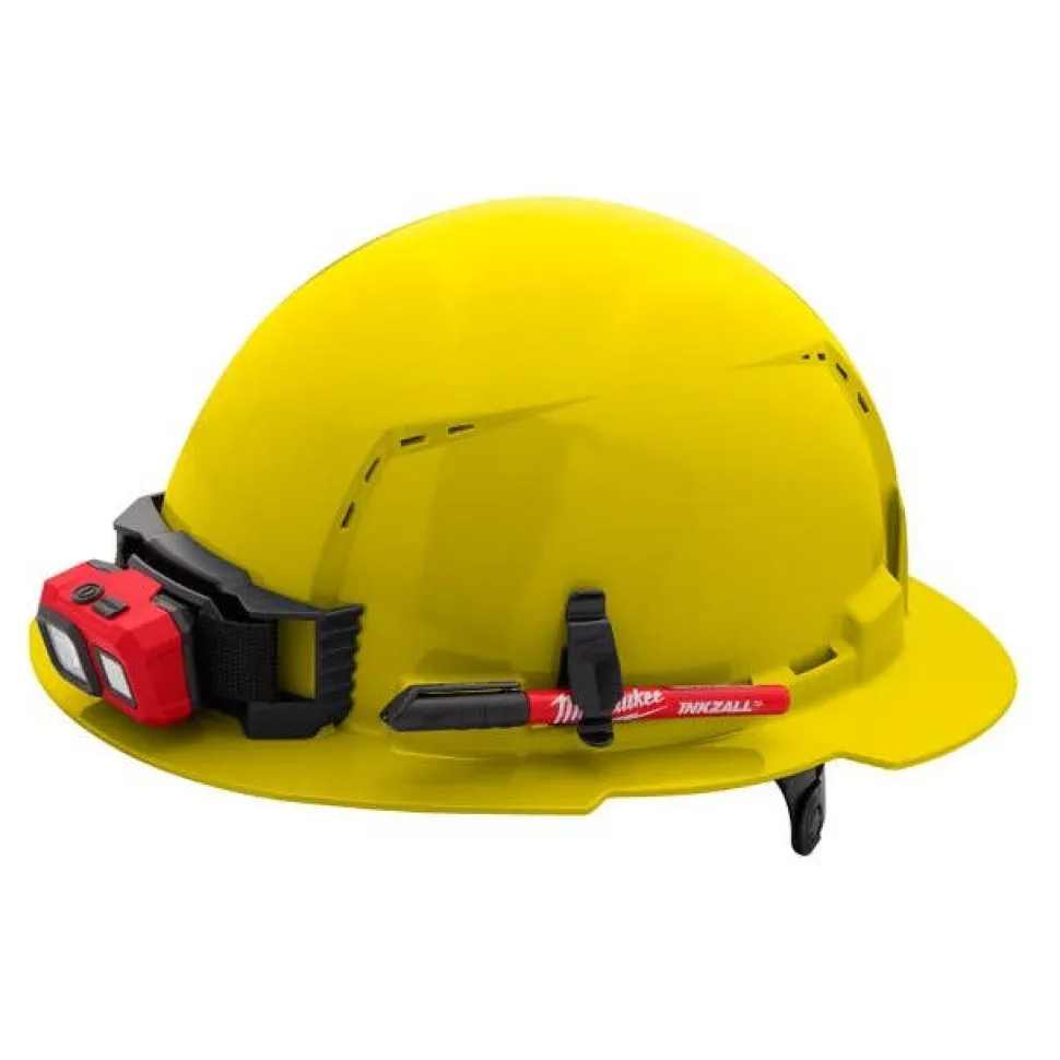 Milwaukee BOLT Hard Hat Vented, Class C Full Brim 6pt Suspension - Yellow 48-73-1223