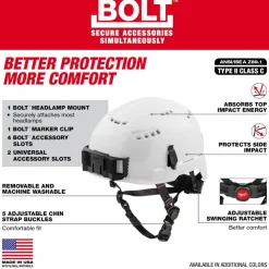 Milwaukee BOLT Type 2, Class C Vented Safety Helmet - White 48-73-1300