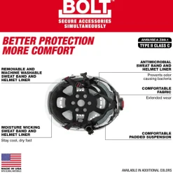 Milwaukee BOLT Type 2, Class C Vented Safety Helmet - Black 48-73-1310