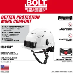 Milwaukee BOLT Type 2, Class C Vented Front Brim Safety Helmet - Red 48-73-1328