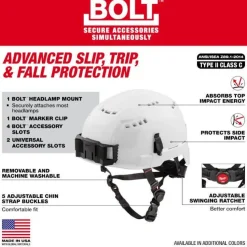 Milwaukee BOLT Type 2, Class C Vented Safety Helmet w/ IMPACT ARMOR Liner - Yellow 48-73-1352