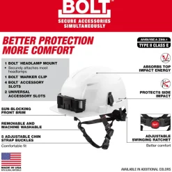 Milwaukee BOLT Type 2, Class E Unvented Front Brim Safety Helmet - Grey 48-73-1335