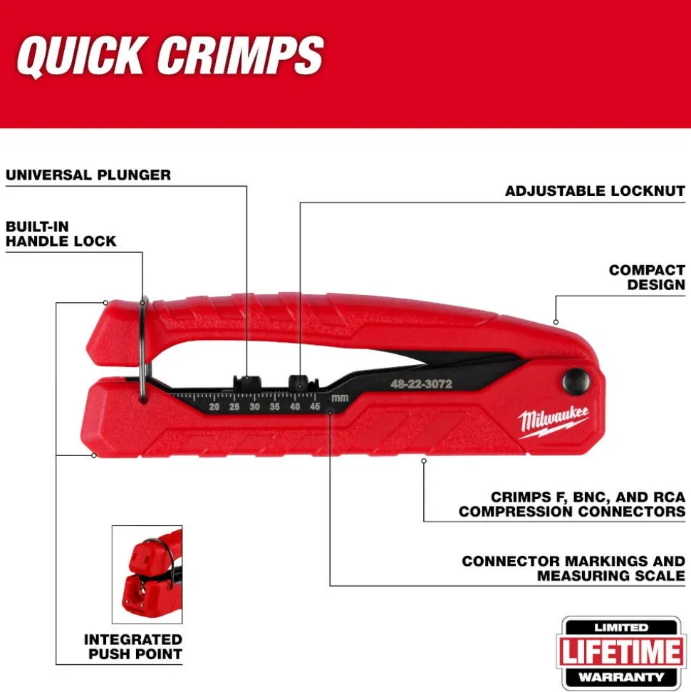 Milwaukee Coax Compression Crimper 48-22-3072