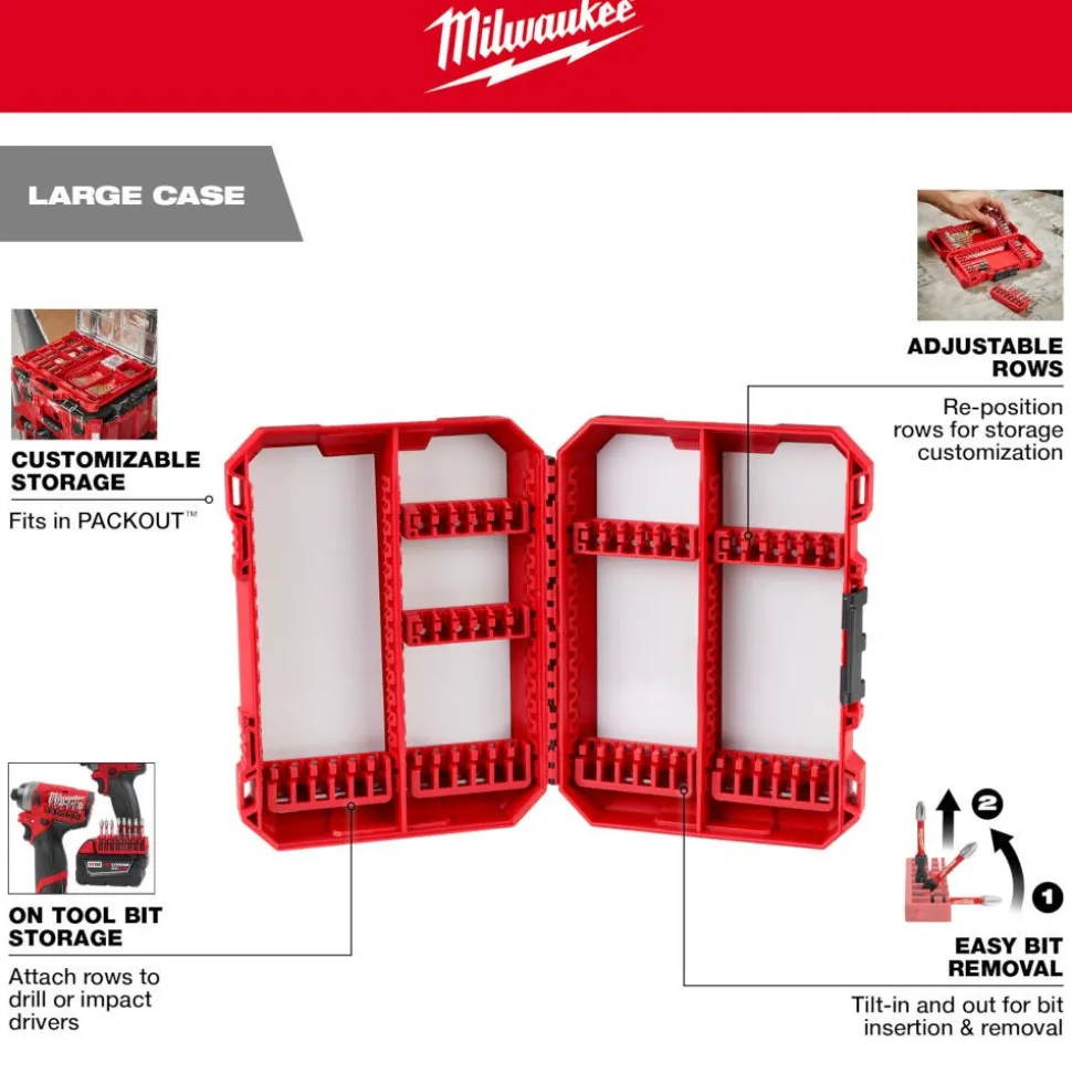 Milwaukee Customizable Large PACKOUT Compatible Case for Impact Driver Accessories 48-32-9922