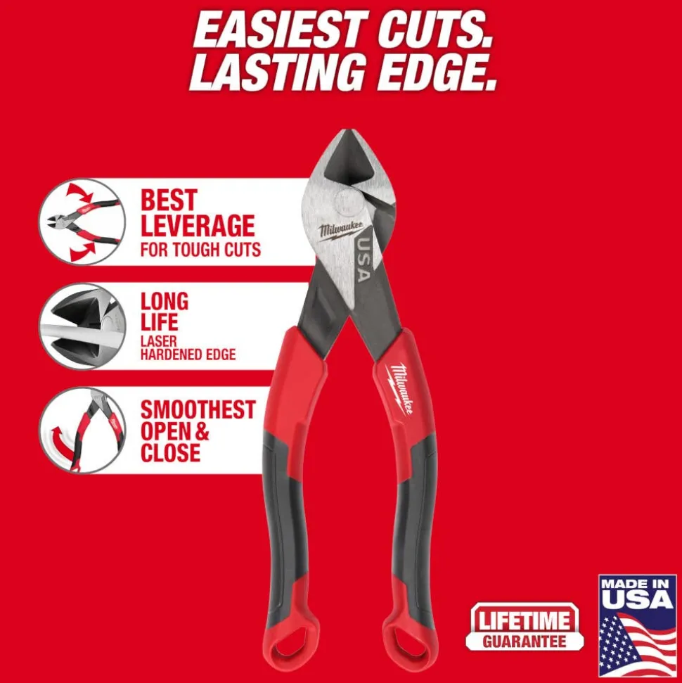 Milwaukee 6" Diagonal Comfort Grip Cutting Pliers (USA) MT556