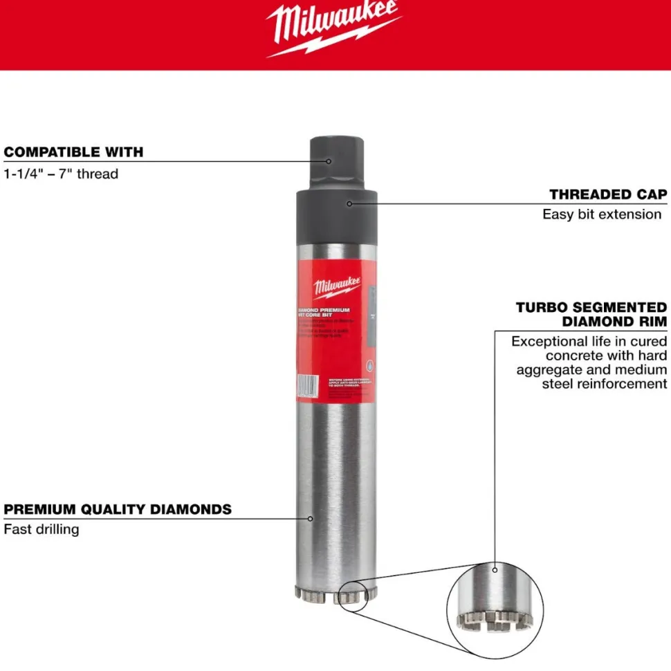 Milwaukee 9" Diamond Premium Wet Core Bit 48-17-3090
