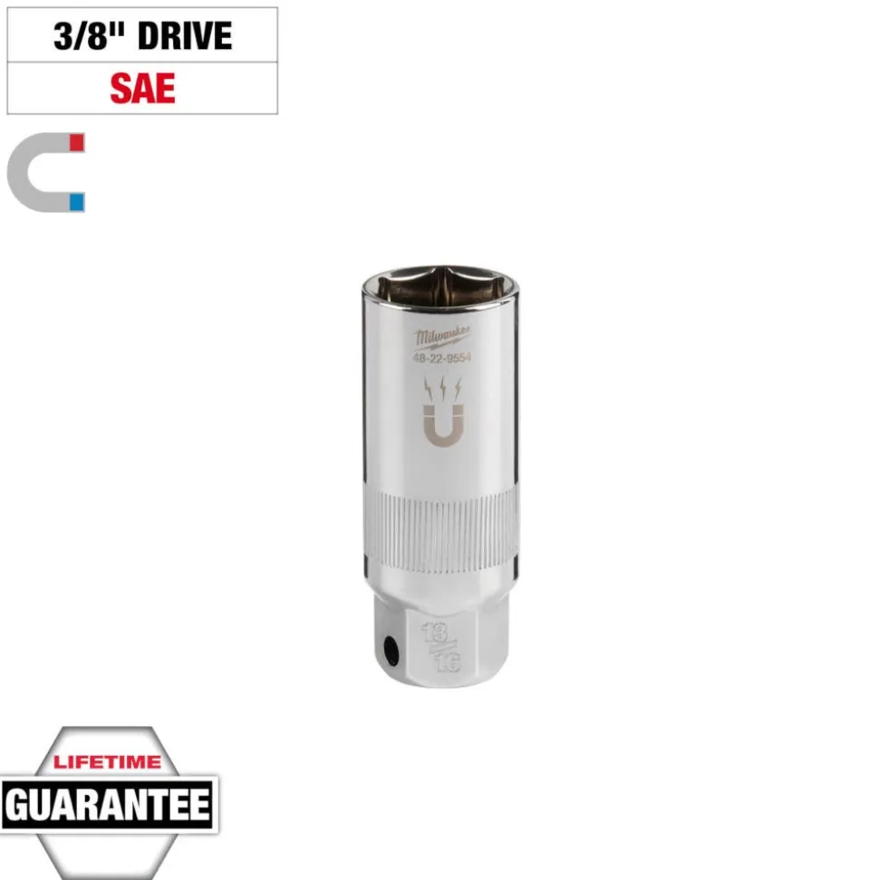 Milwaukee 3/8" Drive 13/16" Magnetic Spark Plug Socket 48-22-9554