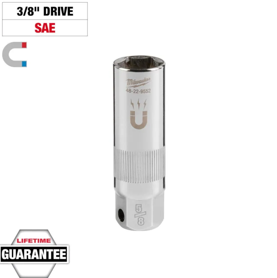 Milwaukee 3/8" Drive 5/8" Magnetic Spark Plug Socket 48-22-9552