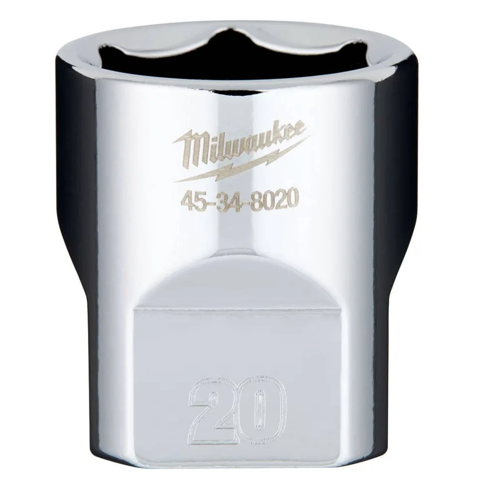 Milwaukee 3/8" Drive 20mm Standard 6-Point Chrome Socket 45-34-8020