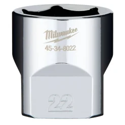 Milwaukee 3/8" Drive 22mm Standard 6-Point Chrome Socket 45-34-8022