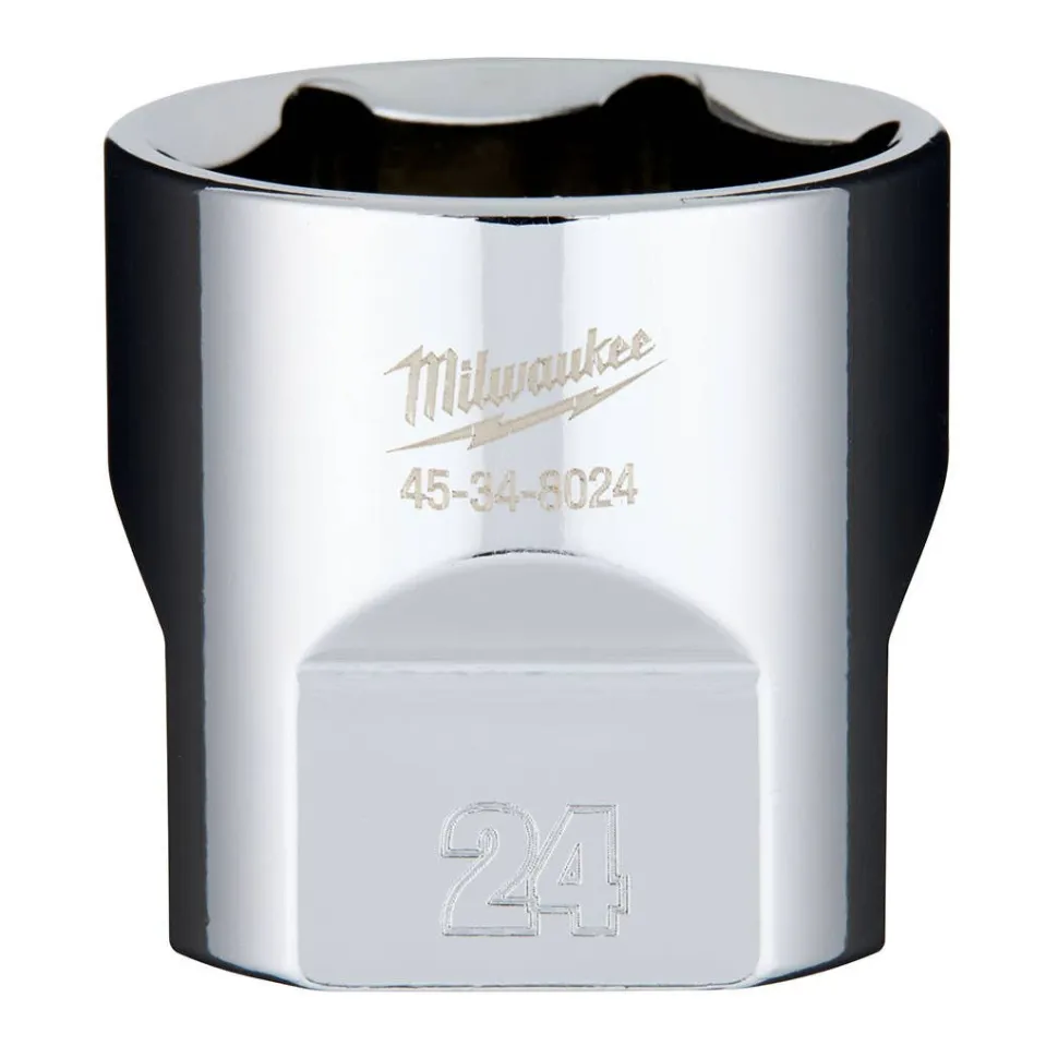 Milwaukee 3/8" Drive 24mm Standard 6-Point Chrome Socket 45-34-8024