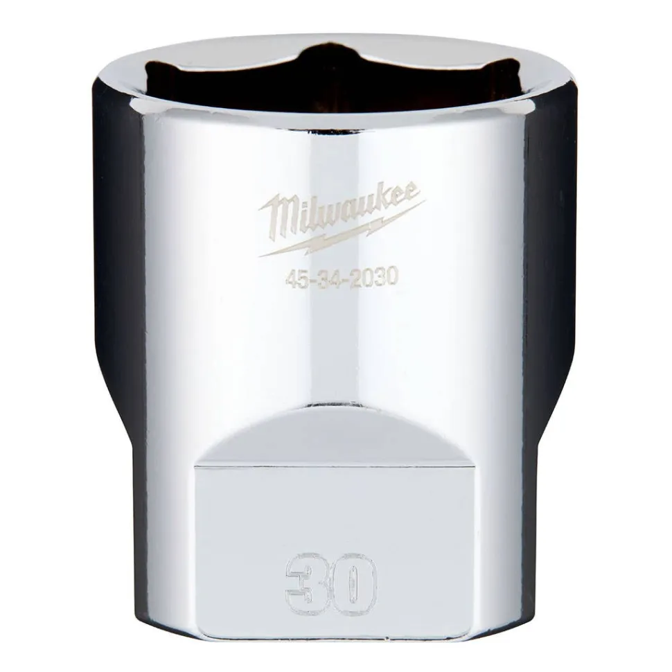 Milwaukee 1/2" Drive 30mm Standard 6-Point Chrome Socket 45-34-2030