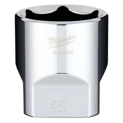 Milwaukee 1/2" Drive 32mm Standard 6-Point Chrome Socket 45-34-2032