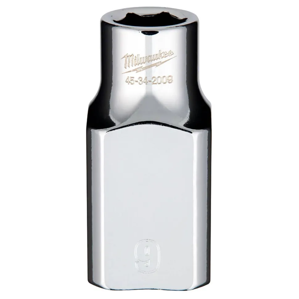 Milwaukee 1/2" Drive 9mm Standard 6-Point Chrome Socket 45-34-2009