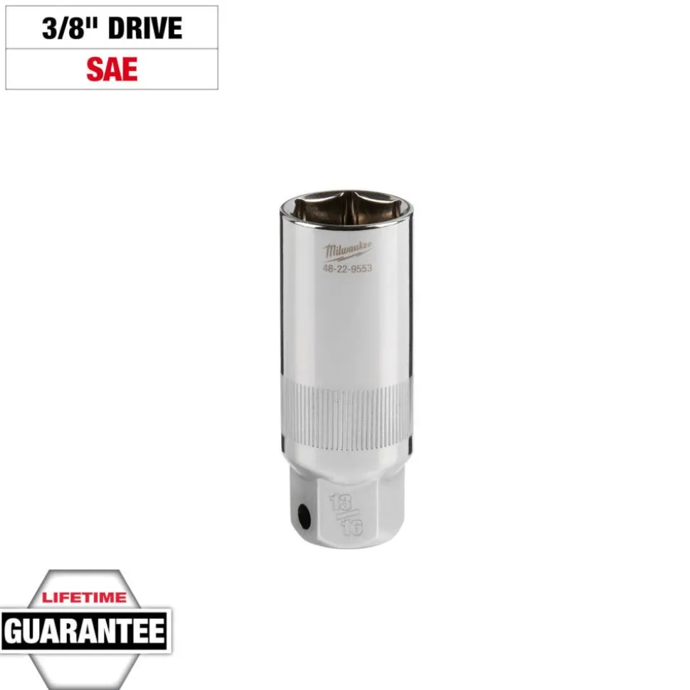 Milwaukee 3/8" Drive 13/16" Spark Plug Socket 48-22-9553