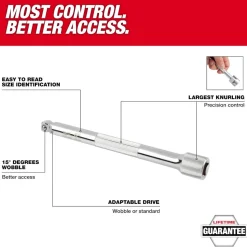 Milwaukee 3/8" Drive 3" Wobble Extension 43-24-9204