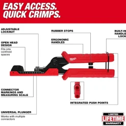 Milwaukee Extended Reach Compression Coax Crimper 48-22-3073