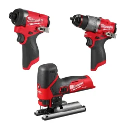 Milwaukee 1/4" Hex Impact Driver, 1/2" Hammer Drill/Driver & Jig Saw Bare Tool Bundle