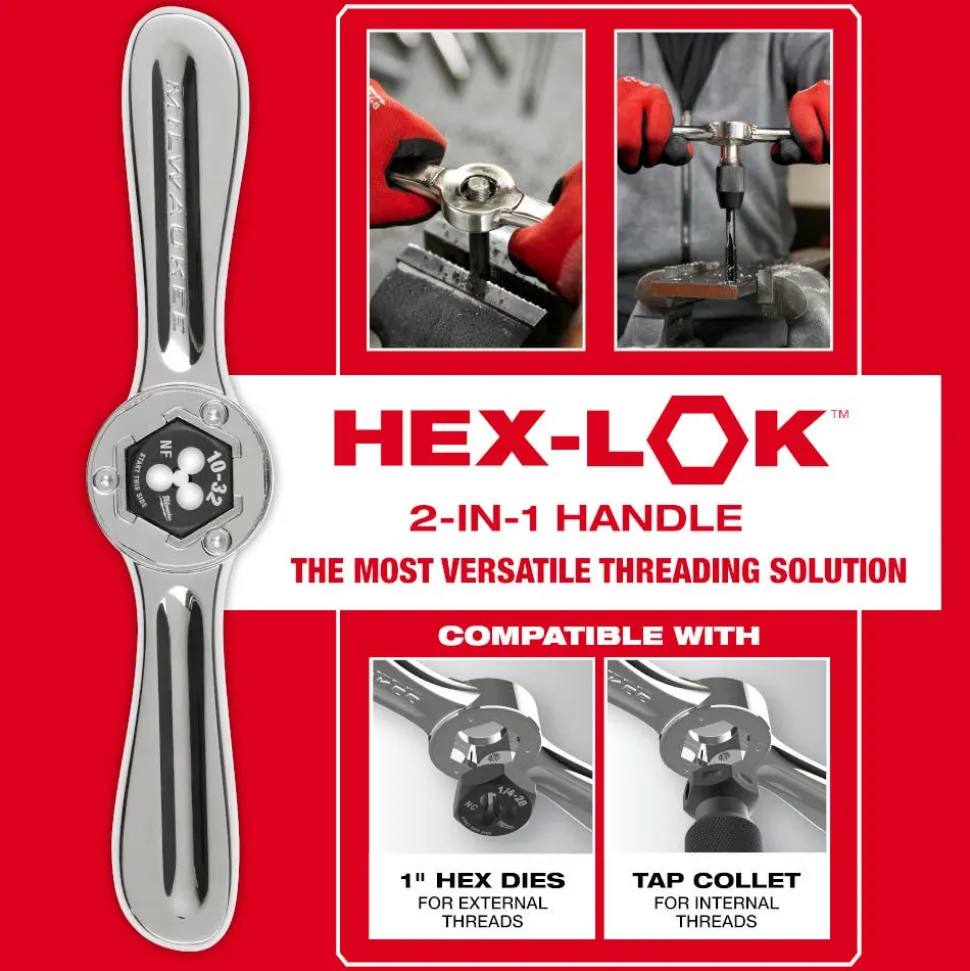 Milwaukee Hex-LOK 2-in-1 Tap and Die Threading Handle? & Tap Collet 49-57-5003
