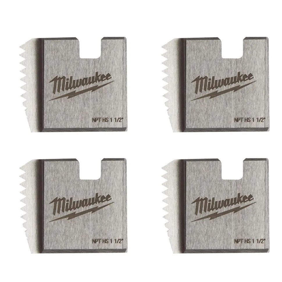Milwaukee 1-1/2" High Speed NPT Portable Pipe Threading Dies (Set of 4) 48-36-1111