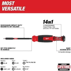 Milwaukee 14-in-1 Multi-Bit Screwdriver w/ SHOCKWAVE Impact Duty Bits 48-22-2915
