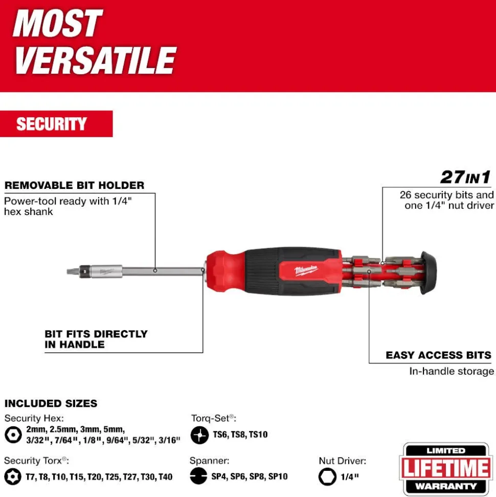 Milwaukee 27-in-1 Security Multi-Bit Screwdriver 48-22-2911
