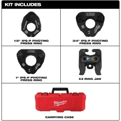 Milwaukee 1/2" - 1" IPS-P Black Pipe Pivoting Press Ring Kit for M12 FORCE LOGIC Press Tool 49-16-2496X
