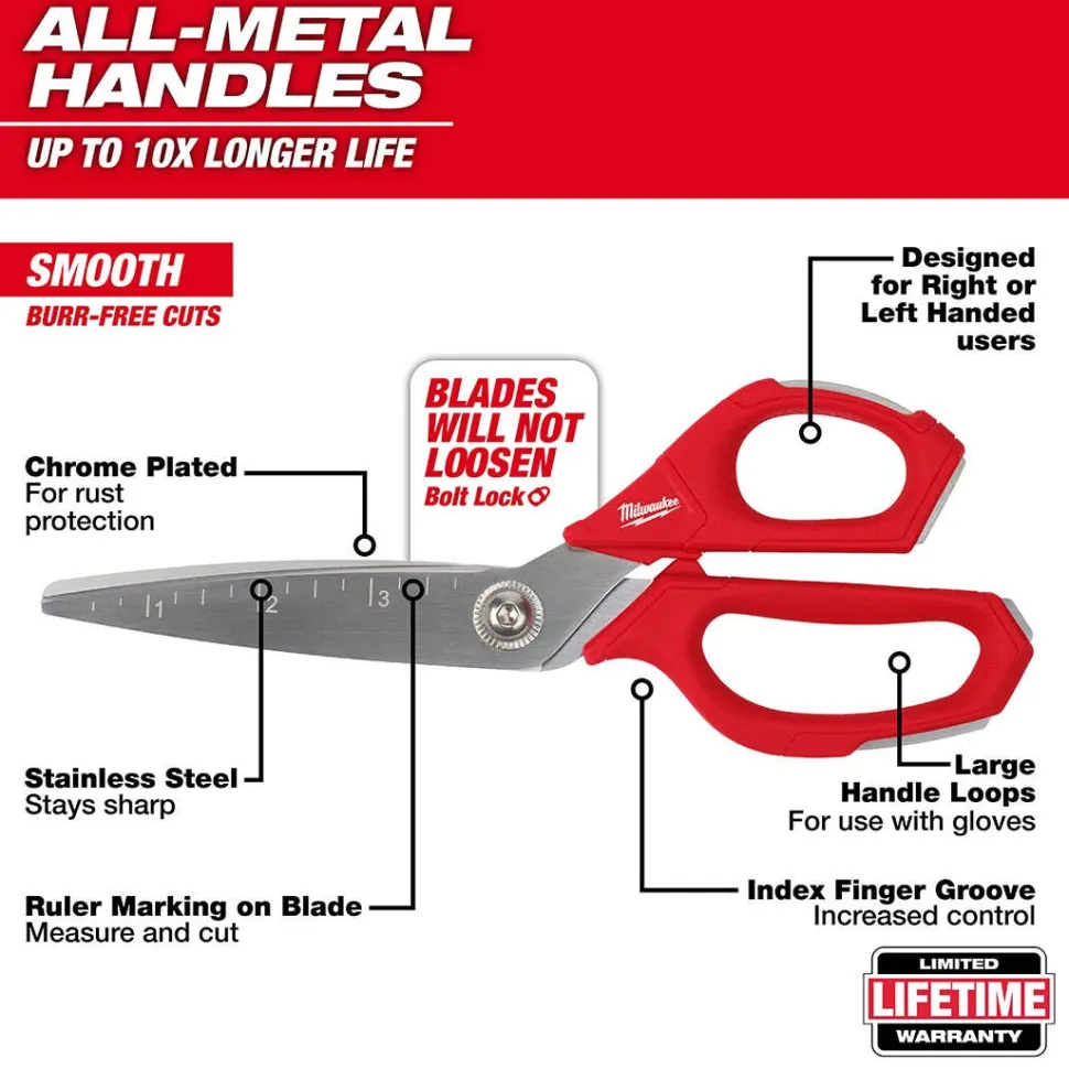 Milwaukee Jobsite Straight Scissors 48-22-4046