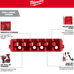 Milwaukee Large PACKOUT Compatible Case Rows for Insert Bit Accessories 5PK 48-32-9934