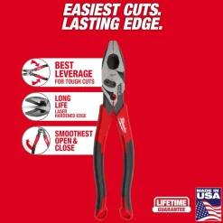 Milwaukee 9" Lineman's Comfort Grip Pliers w/ Crimper and Bolt Cutter (USA) MT550C
