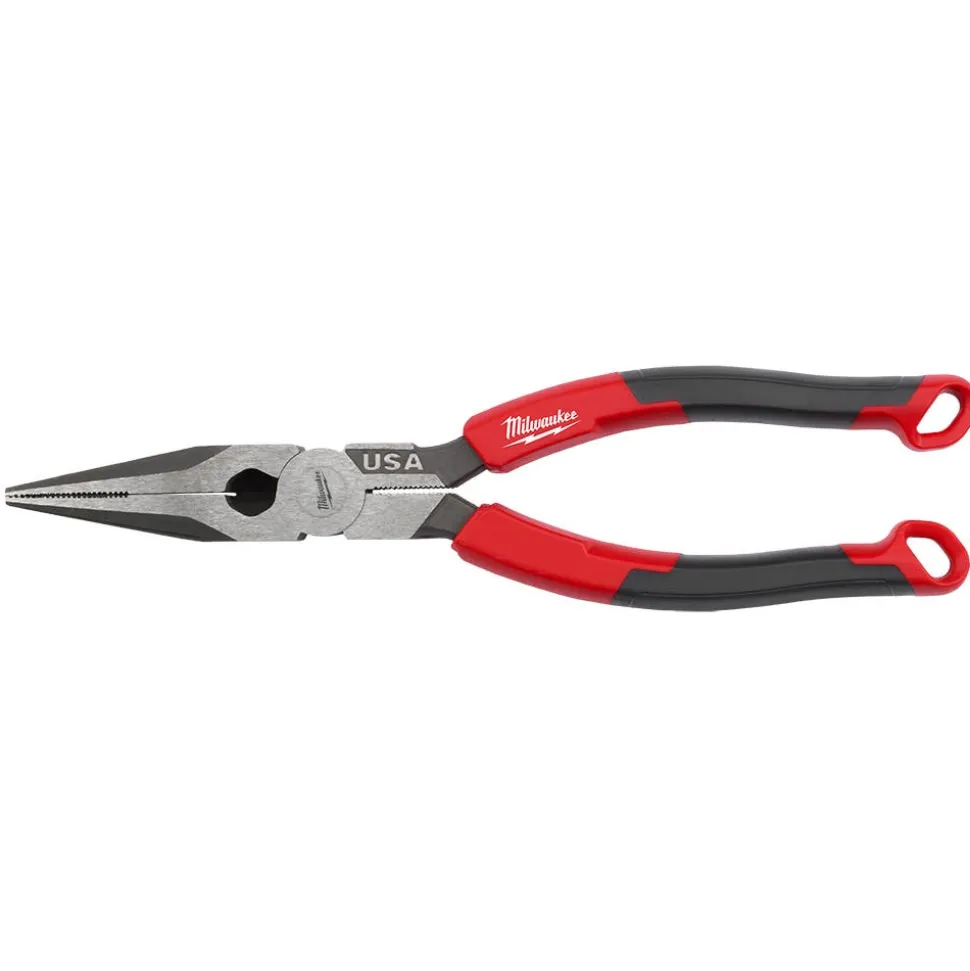 Milwaukee 8" Long Nose Comfort Grip Pliers (USA) MT555