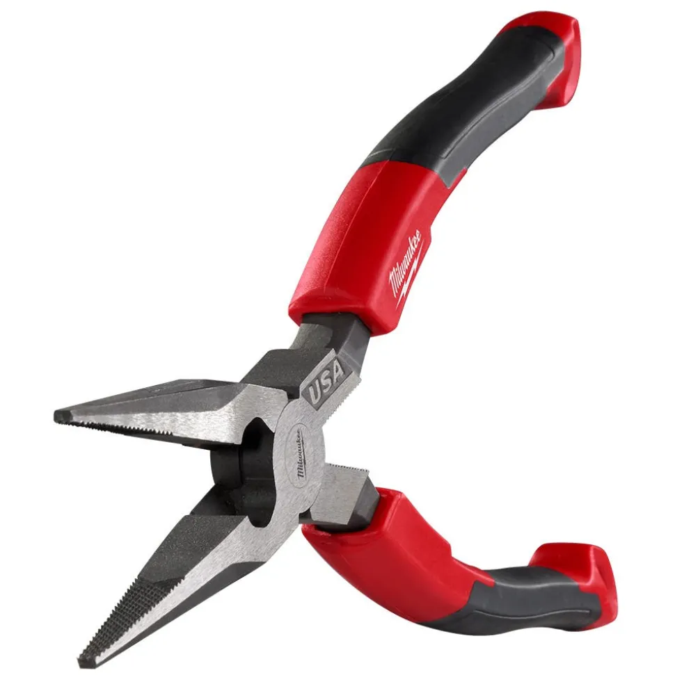 Milwaukee 8" Long Nose Comfort Grip Pliers (USA) MT555